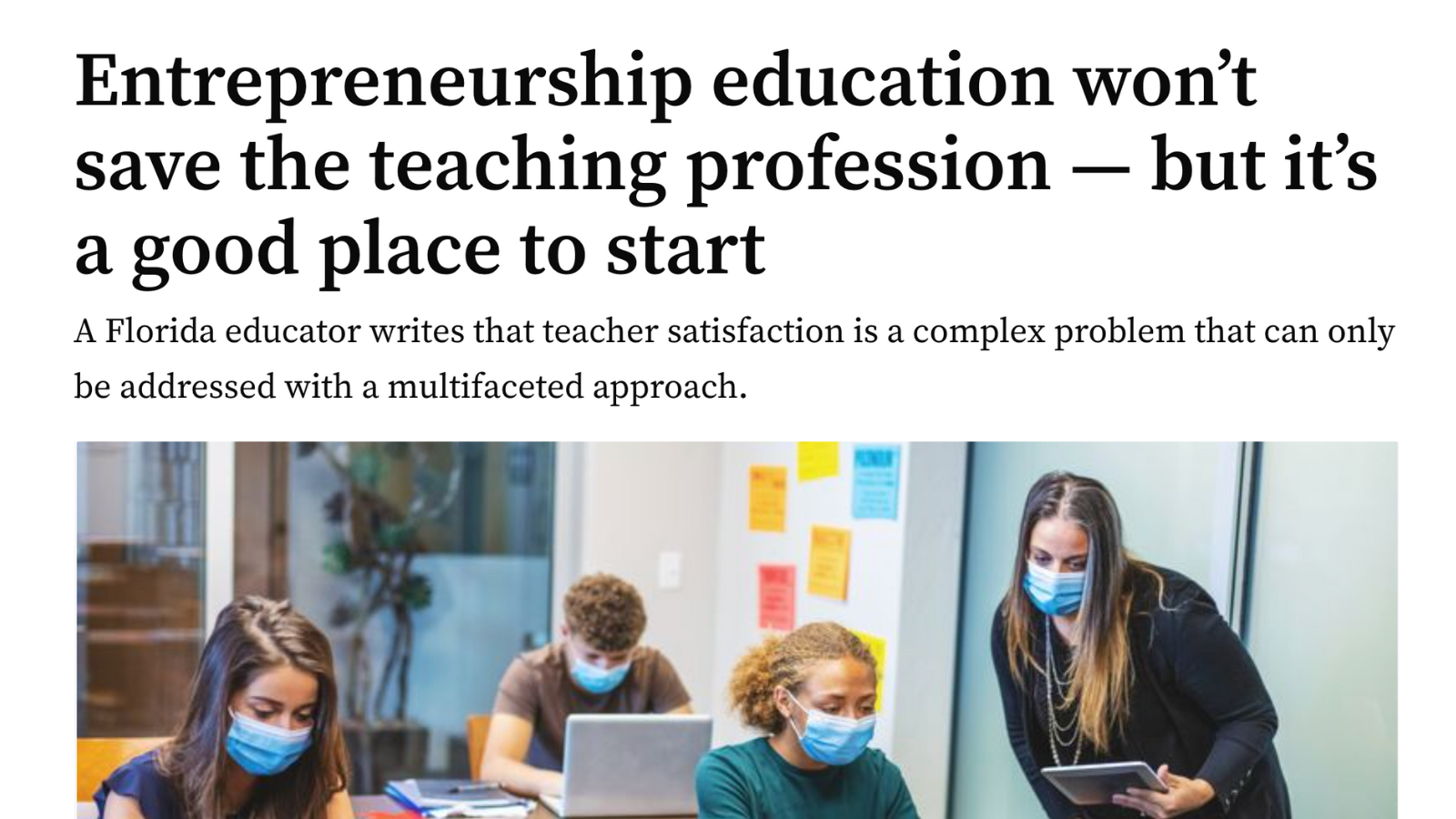Entrepreneurship education won’t save the teaching profession — but it’s a good place to start
