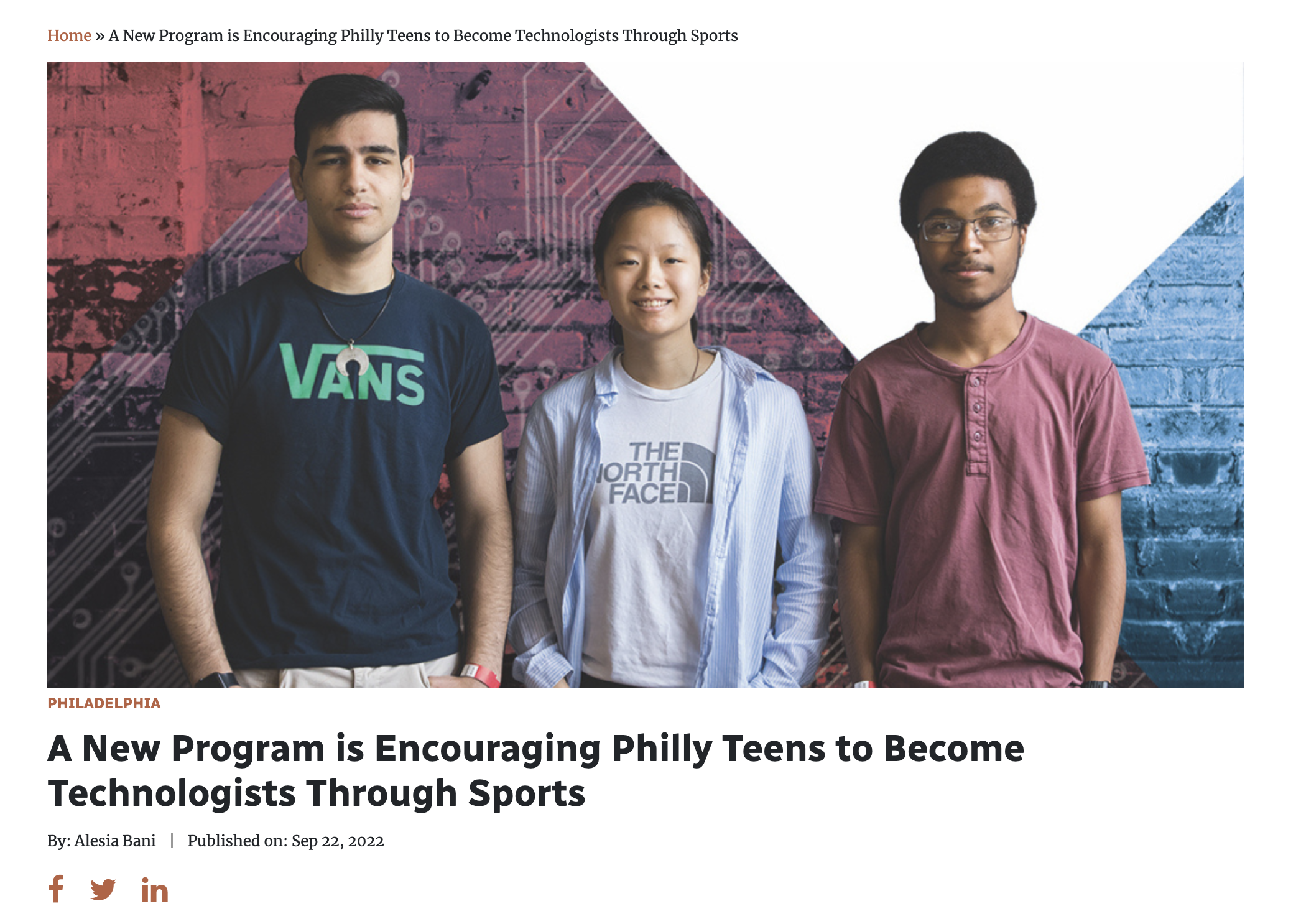 A New Program is Encouraging Philly Teens to Become Technologists Through Sports